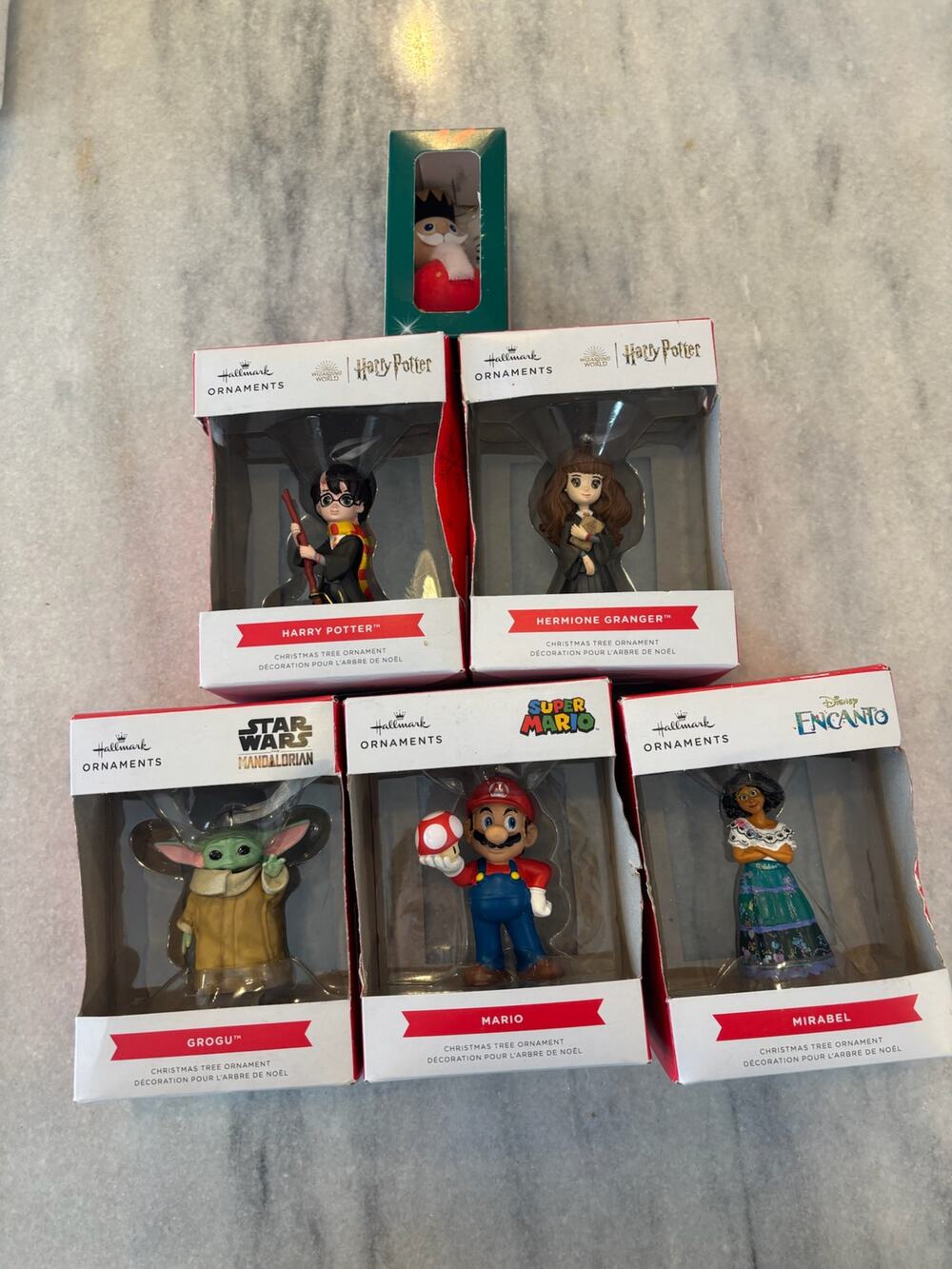 Bundle of Ornaments: Hallmark Harry Potter Grogu Mario Mirabel + Nutcracker